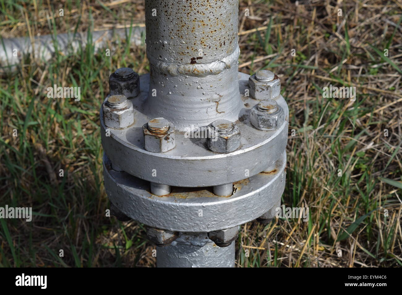 La flangia delle tubazioni - molti usi nell'industria petrolifera e del gas. Foto Stock