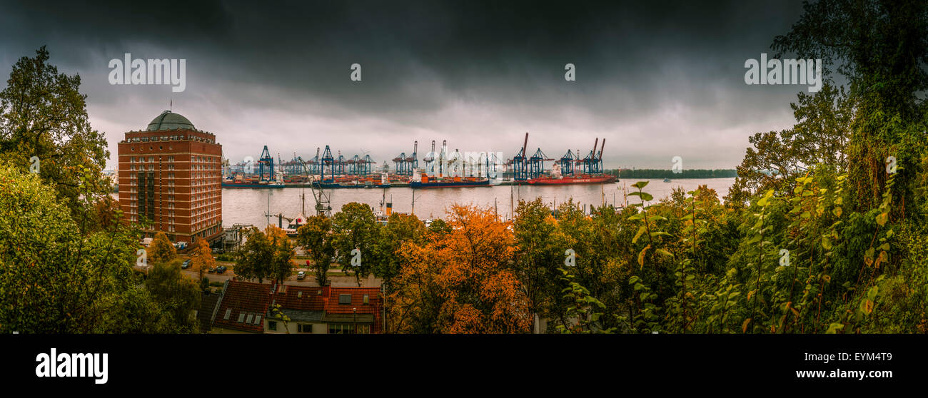 Germania, Amburgo, porto, Elba (fiume), il sentiero, Övelgönne, Augustinum, Foto Stock