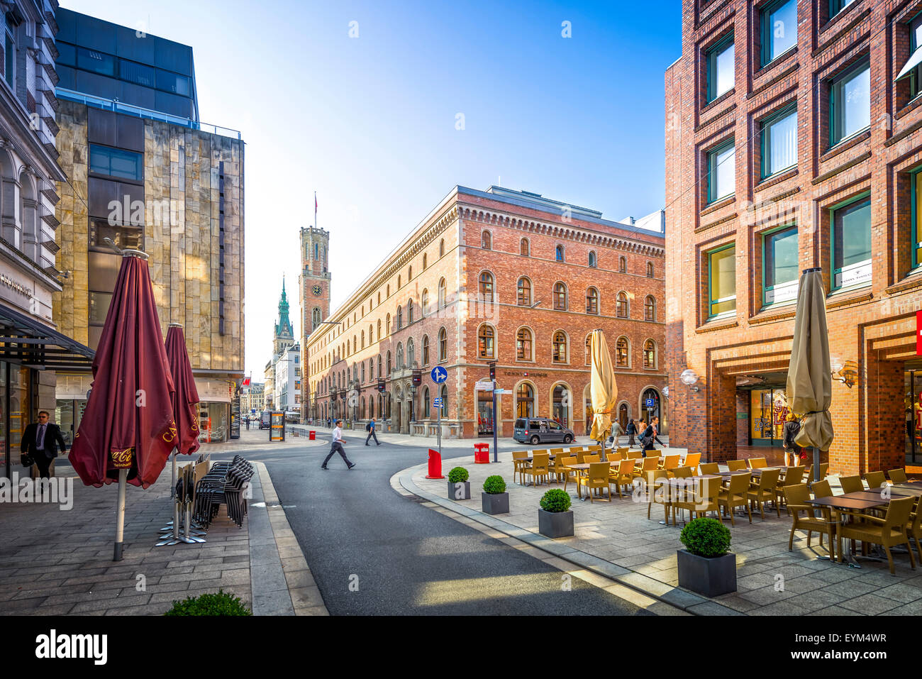 Germania, Hamburg city centre, Alster (fiume), Dike, Bleichenfleet, Alte Post, Foto Stock