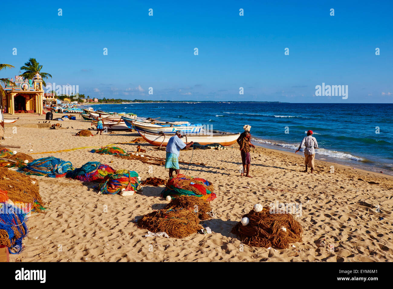 Sri Lanka, Ceylon, Provincia Orientale, East Coast, Trincomalee, villaggio di pescatori Foto Stock