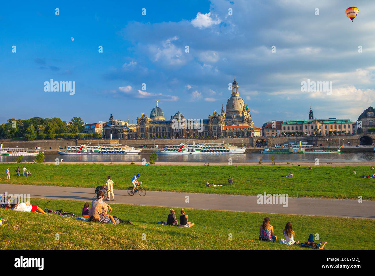 L'Europa, Germania, Sassonia, Dresda, Elbufer, Foto Stock