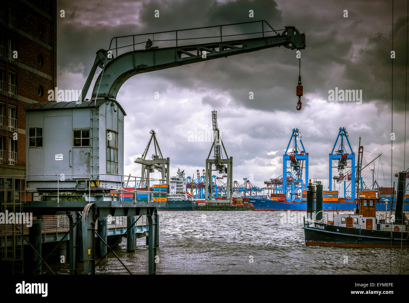 Germania, Amburgo, il porto sul fiume Elba, Museumshafen (museo porto), Övelgönne, Burchard Quay Foto Stock