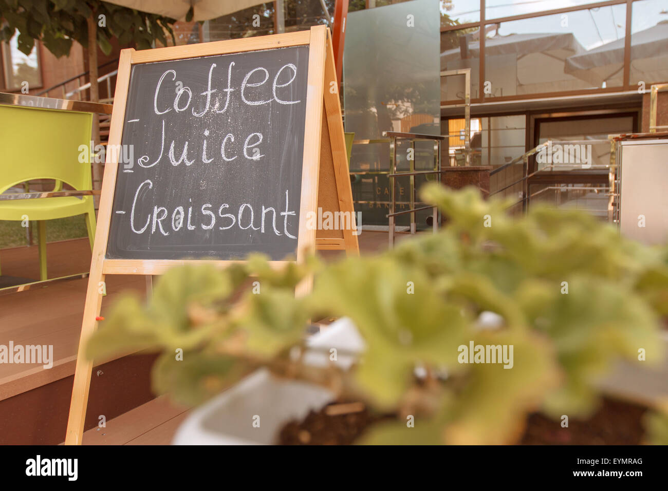 Scheda con segno di caff Foto Stock