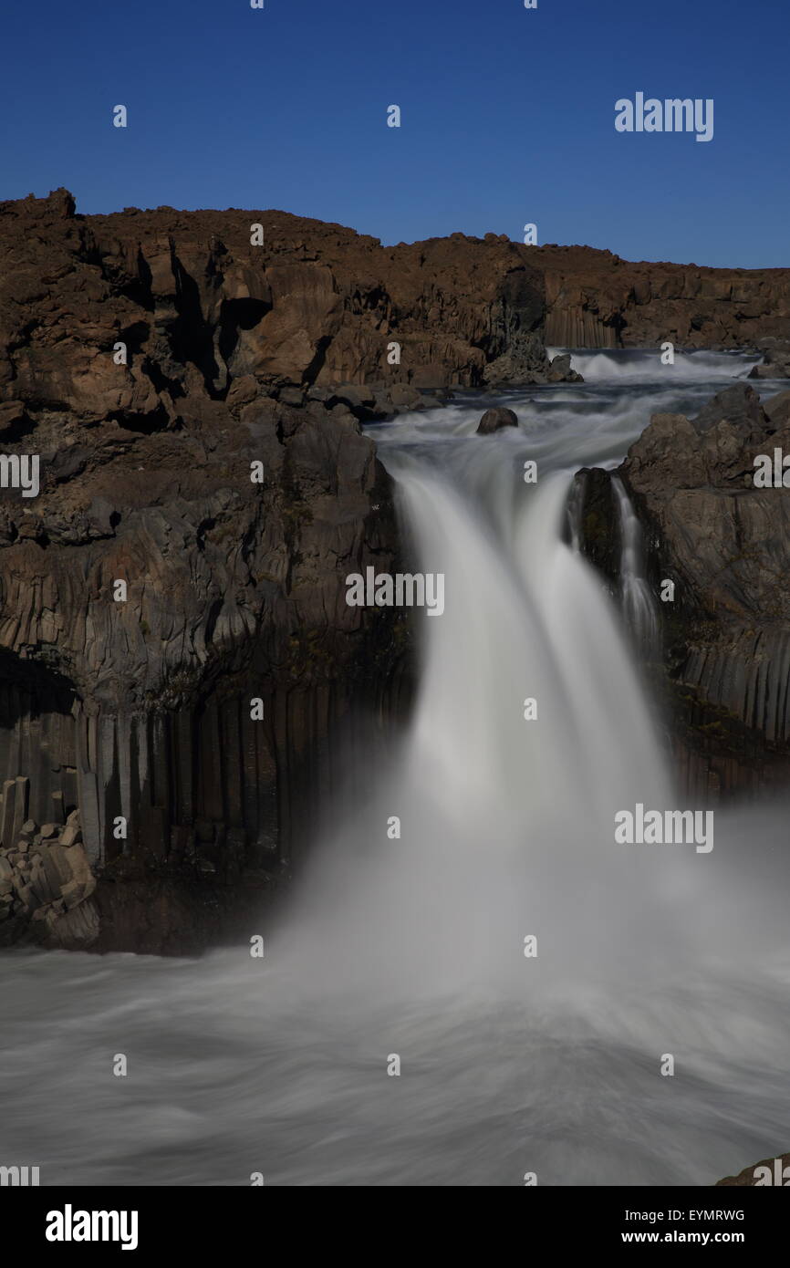 Cascata Aldeyjarfoss Islanda Foto Stock