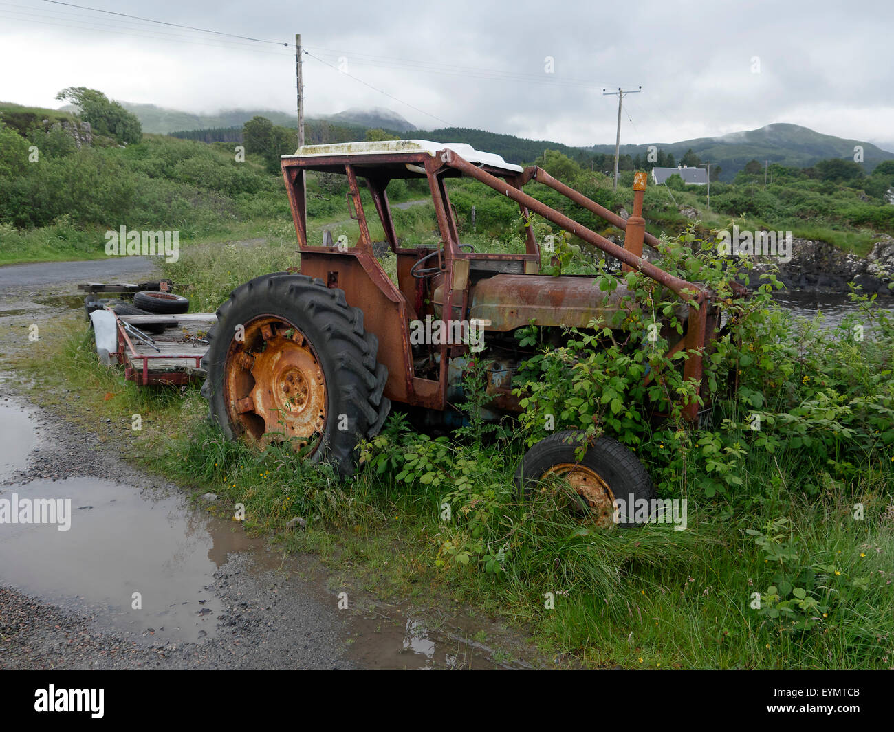 Vecchio trattore, Isle of Mull, Scozia, Luglio 2015 Foto Stock
