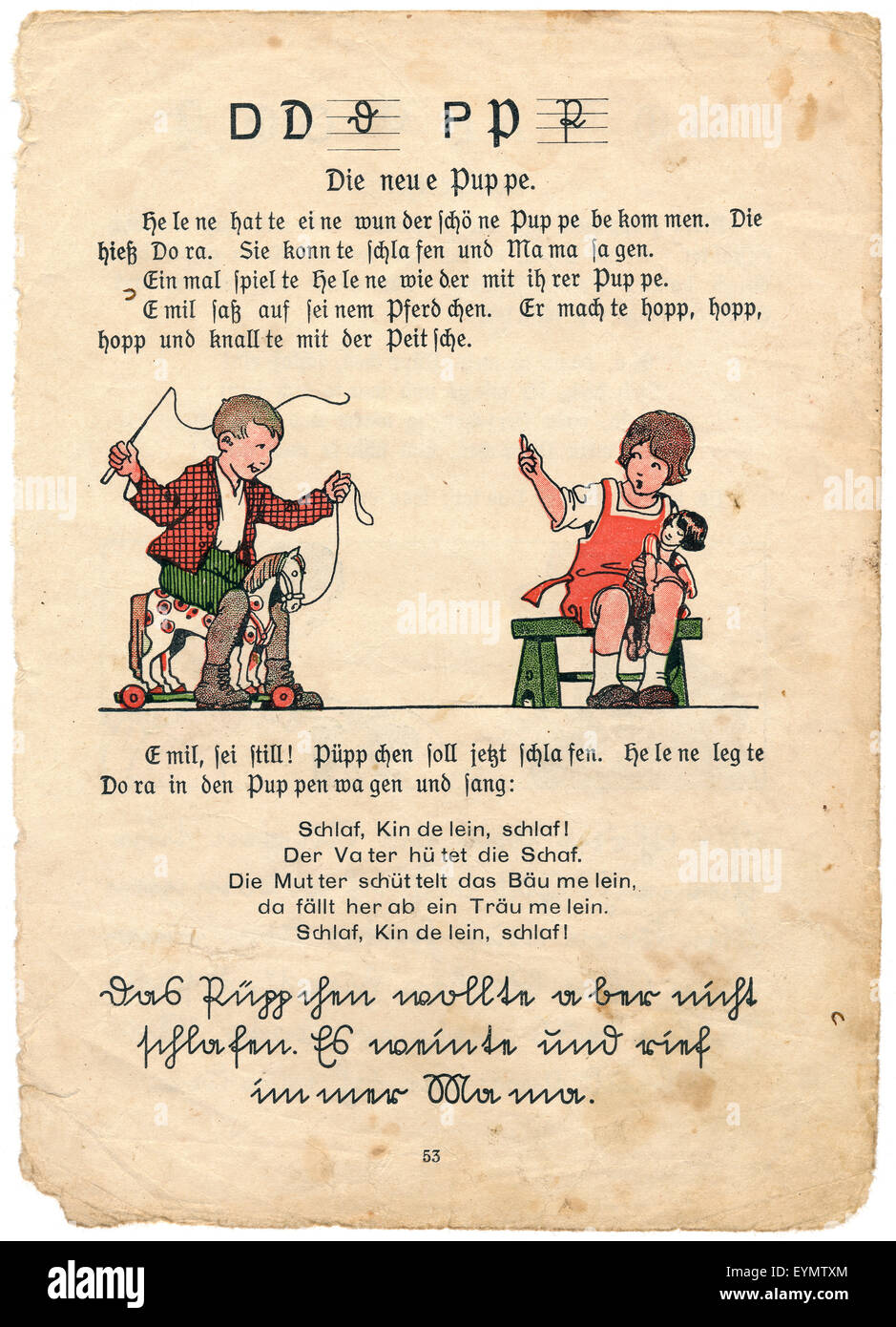 La lettura di libro in antico tedesco Suetterlin script, circa 1920, Germania; l'Europa, Foto Stock