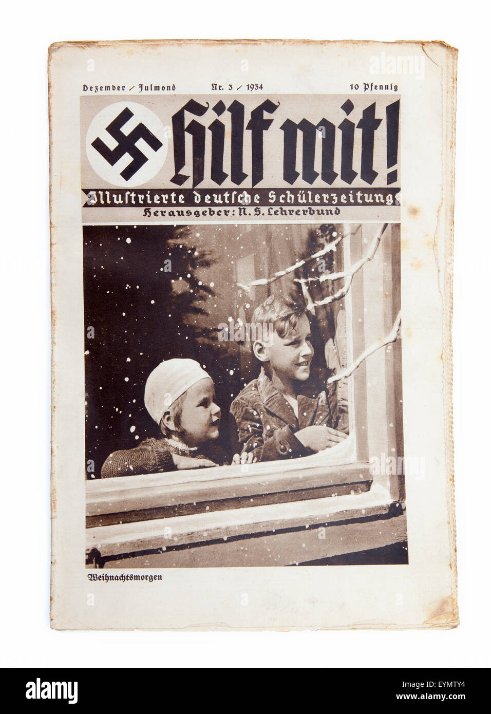 Nazi-German Propaganda per bambini, allievo rivista 'Help' o 'Hilf mit', 1934, Foto Stock