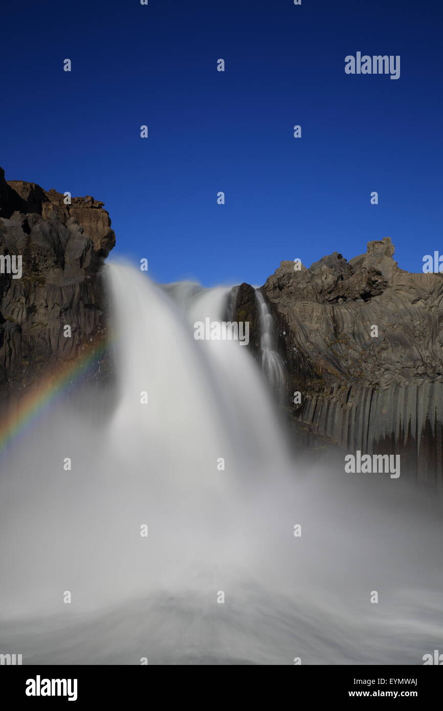 Cascata Aldeyjarfoss Islanda Foto Stock