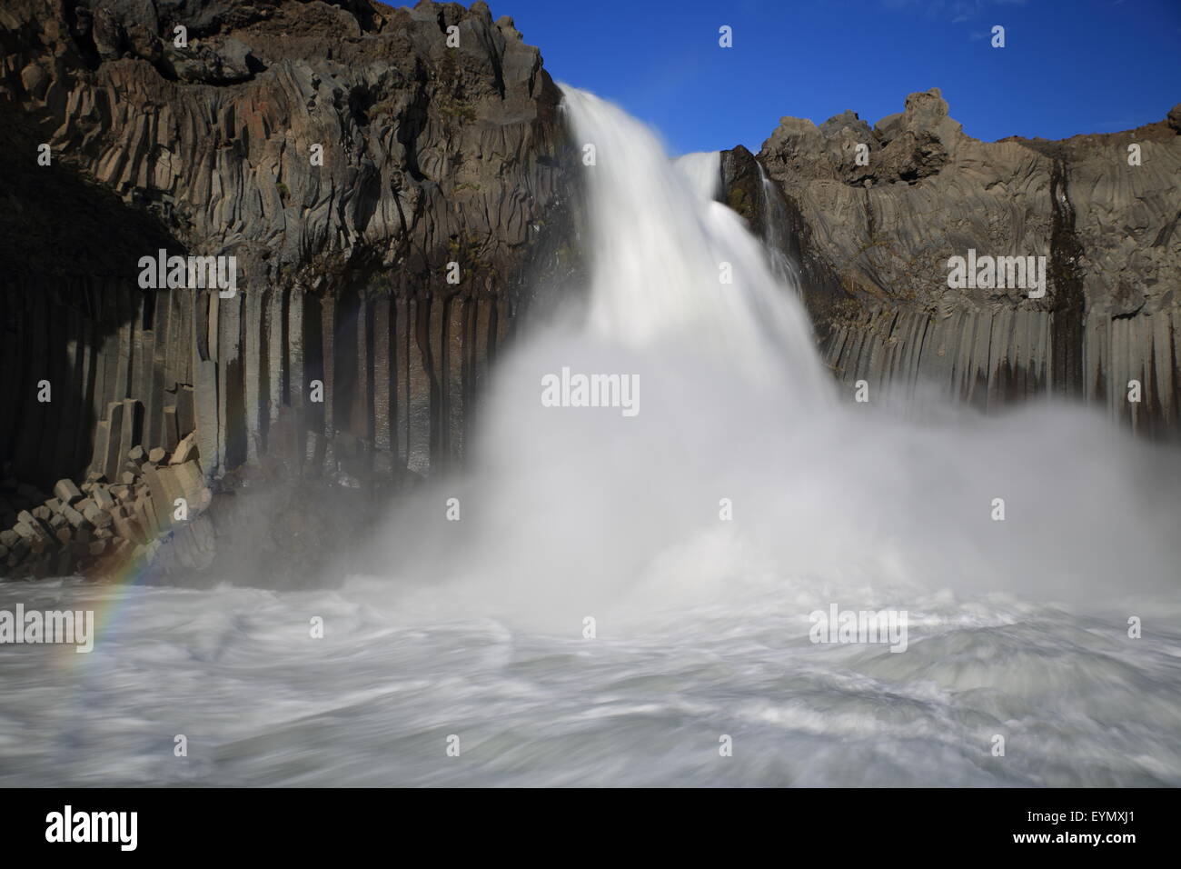 Cascata Aldeyjarfoss Islanda Foto Stock