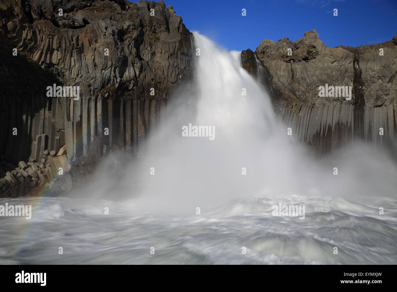 Cascata Aldeyjarfoss Islanda Foto Stock