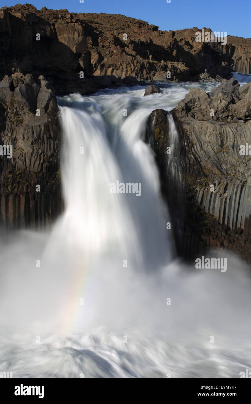 Cascata Aldeyjarfoss Islanda Foto Stock