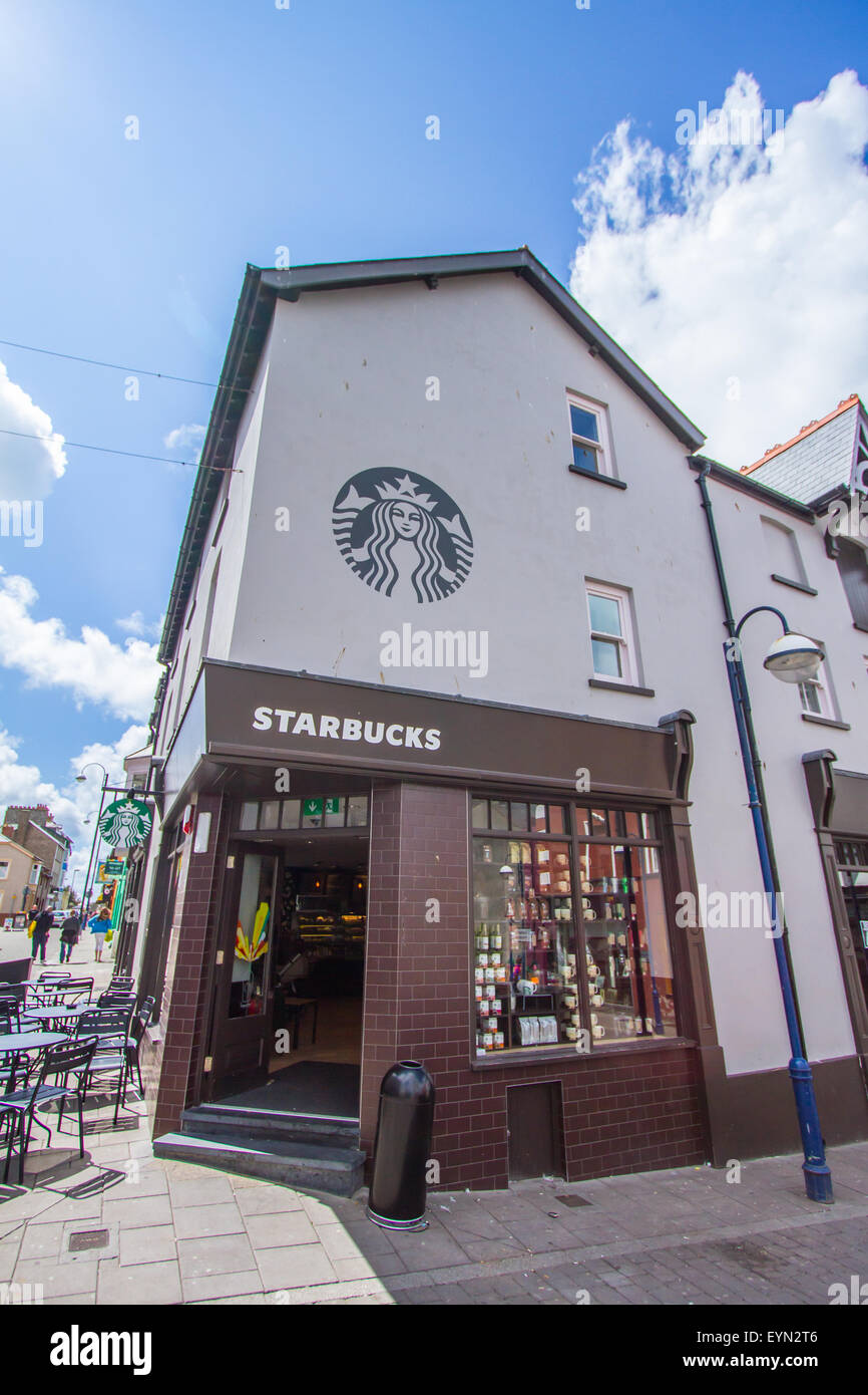 La caffetteria Starbucks in Aberystwyth Foto Stock