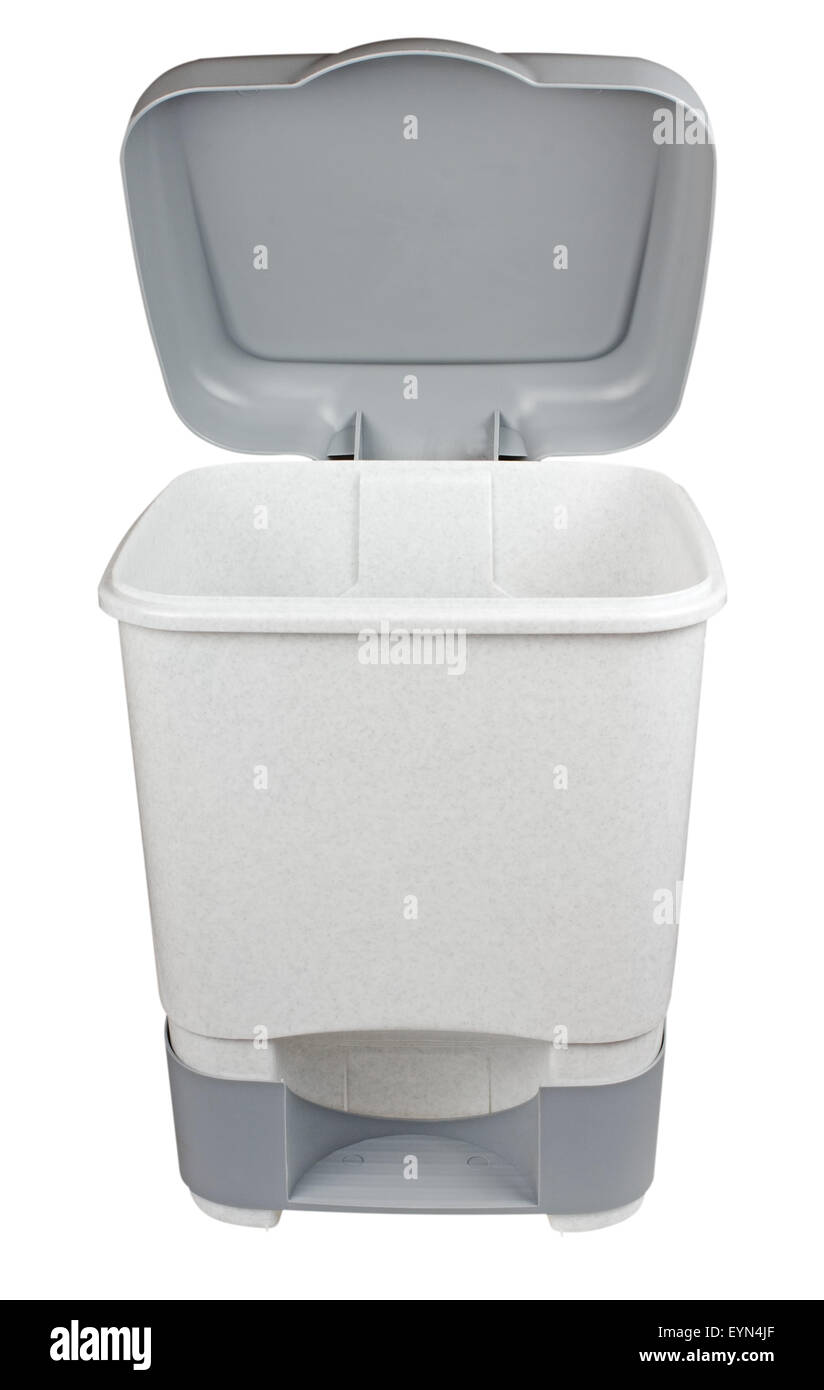 Cestino con coperchio isolato su sfondo bianco Foto Stock