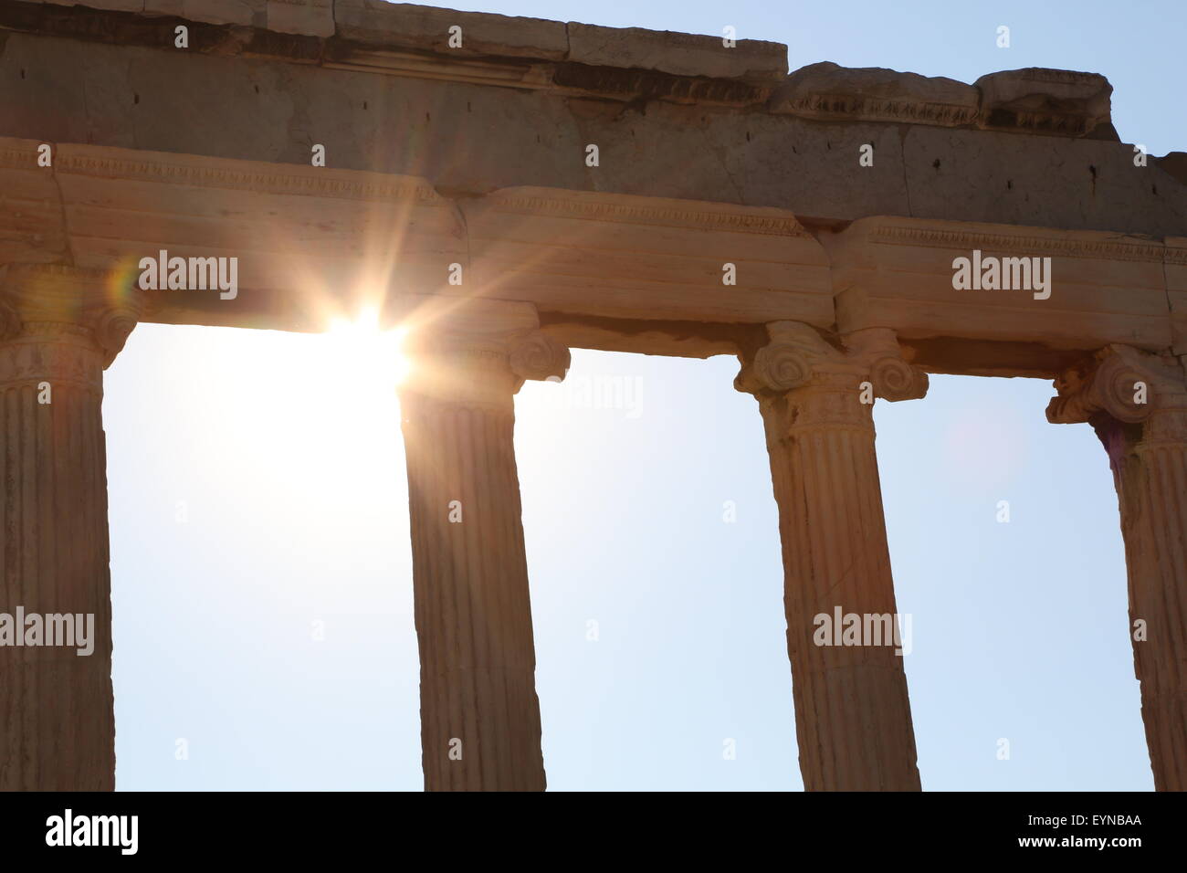 Il Partenone, monumenti dell'Acropoli di Atene in Grecia Foto Stock