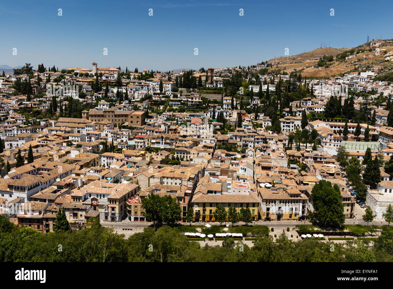 Vista della città storica di Granada, Spagna Foto Stock
