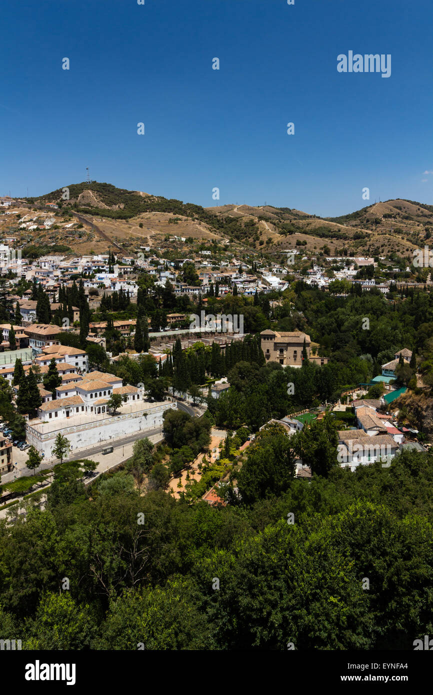 Vista della città storica di Granada, Spagna Foto Stock