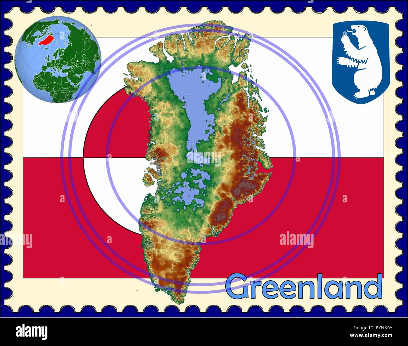 Bandiera della groenlandia della giordania immagini e fotografie stock