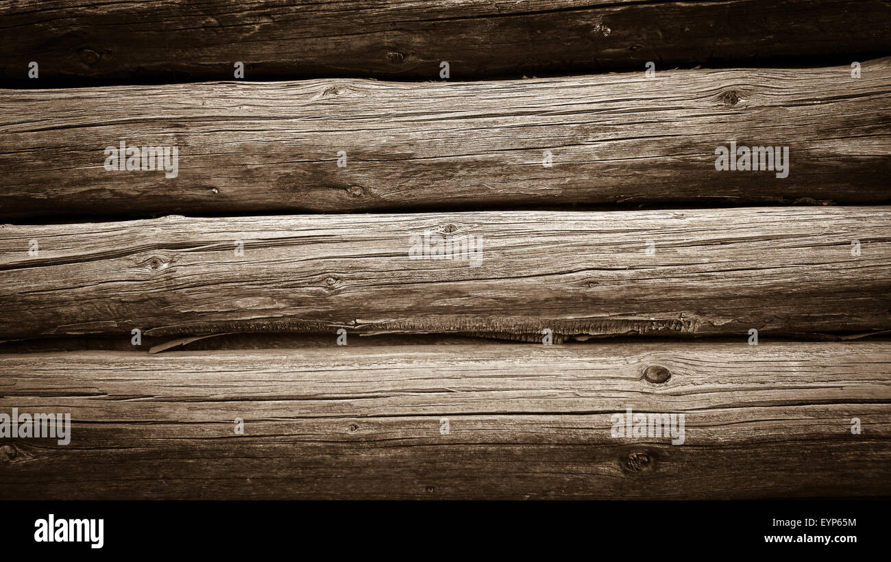 Parete dal vecchio listelli in legno semicircolare come sfondo Foto Stock