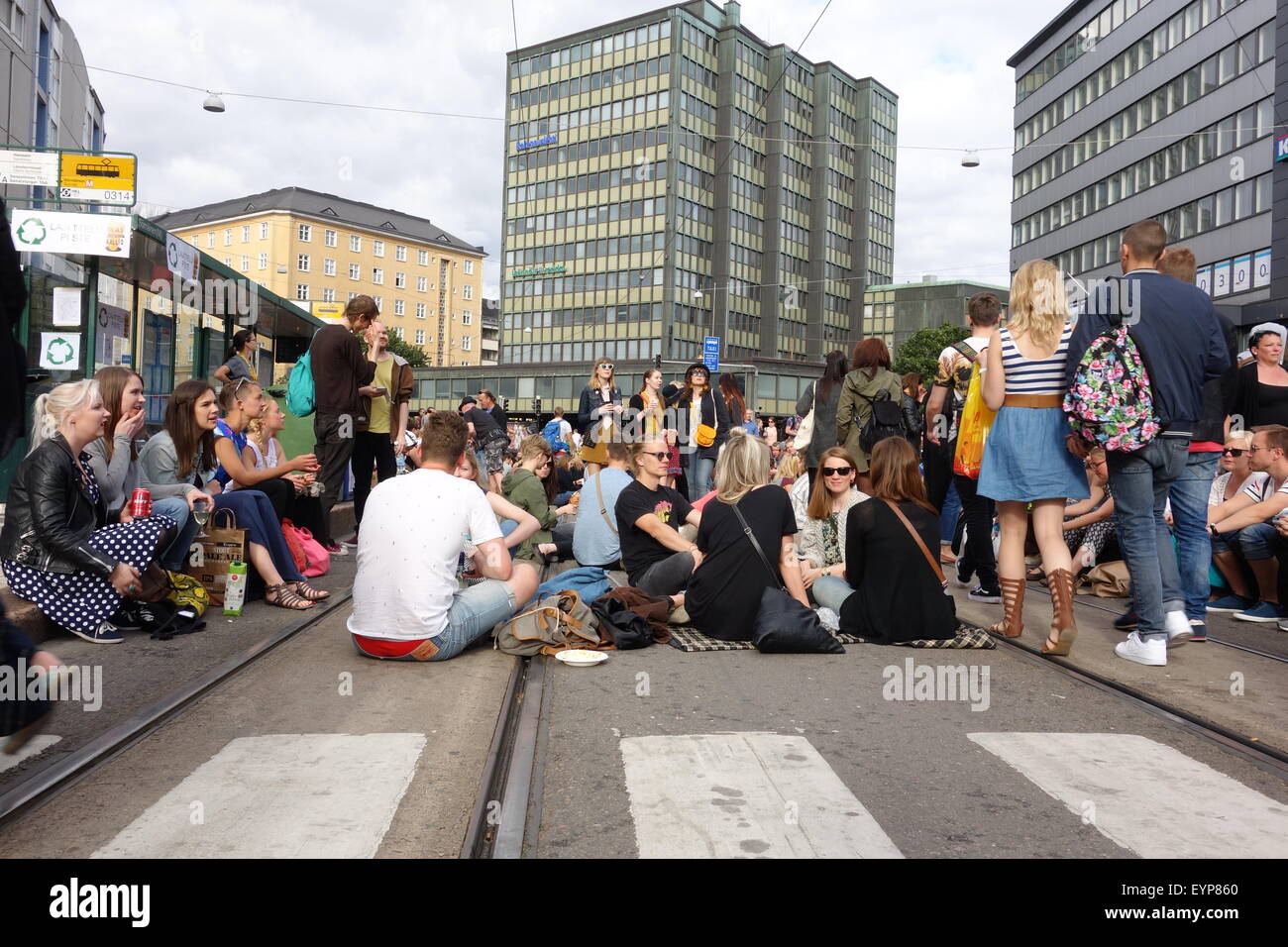 Quinto Kallio Block Party a Helsinki in Finlandia Foto Stock