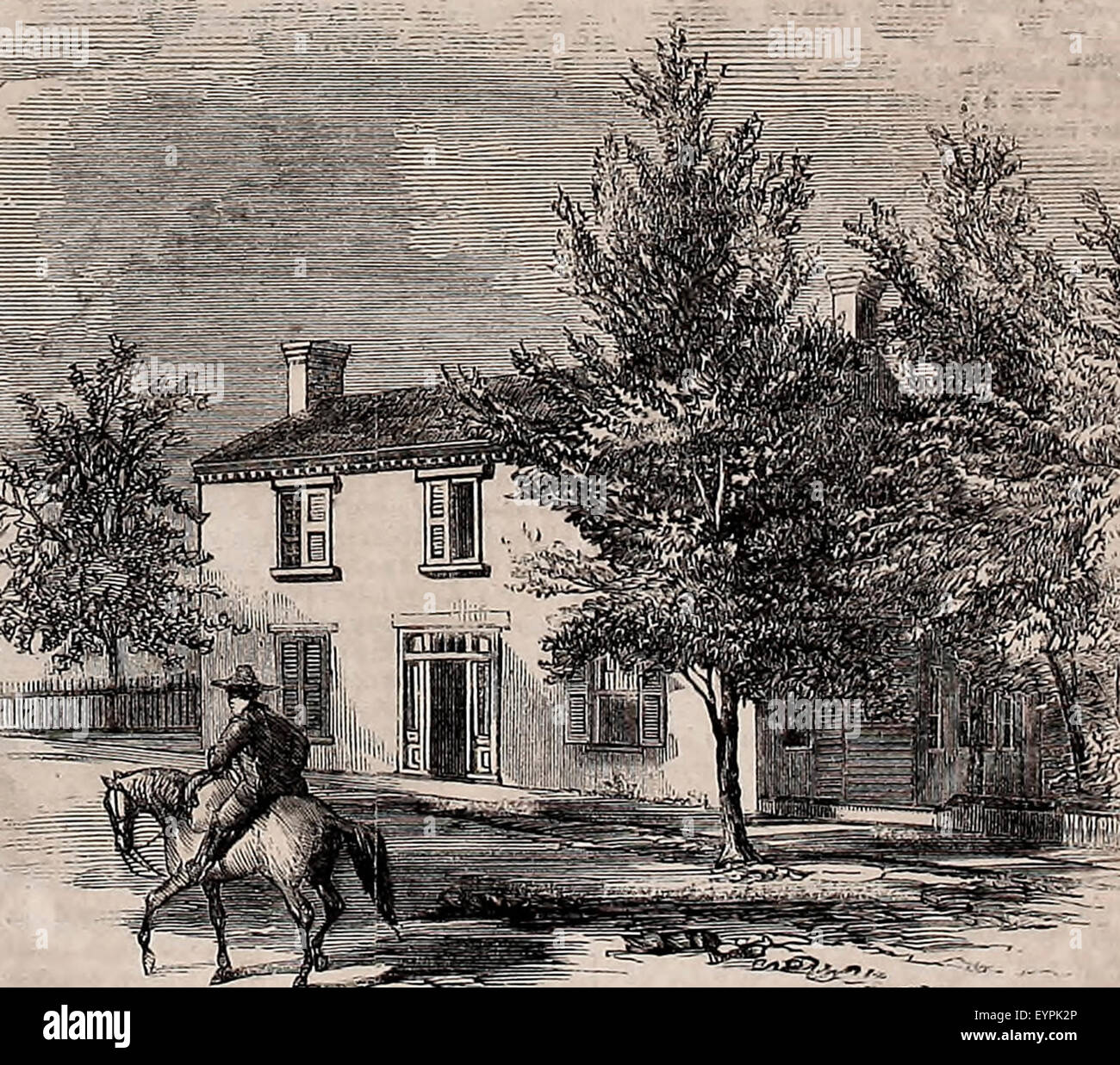 La residenza del Presidente Andrew Johnson a Greenville, Tennessee, circa 1865 Foto Stock