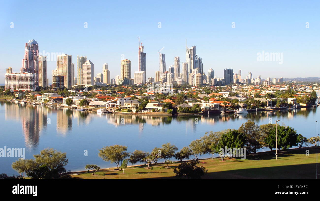 Gold Coast Città al mattino Foto Stock