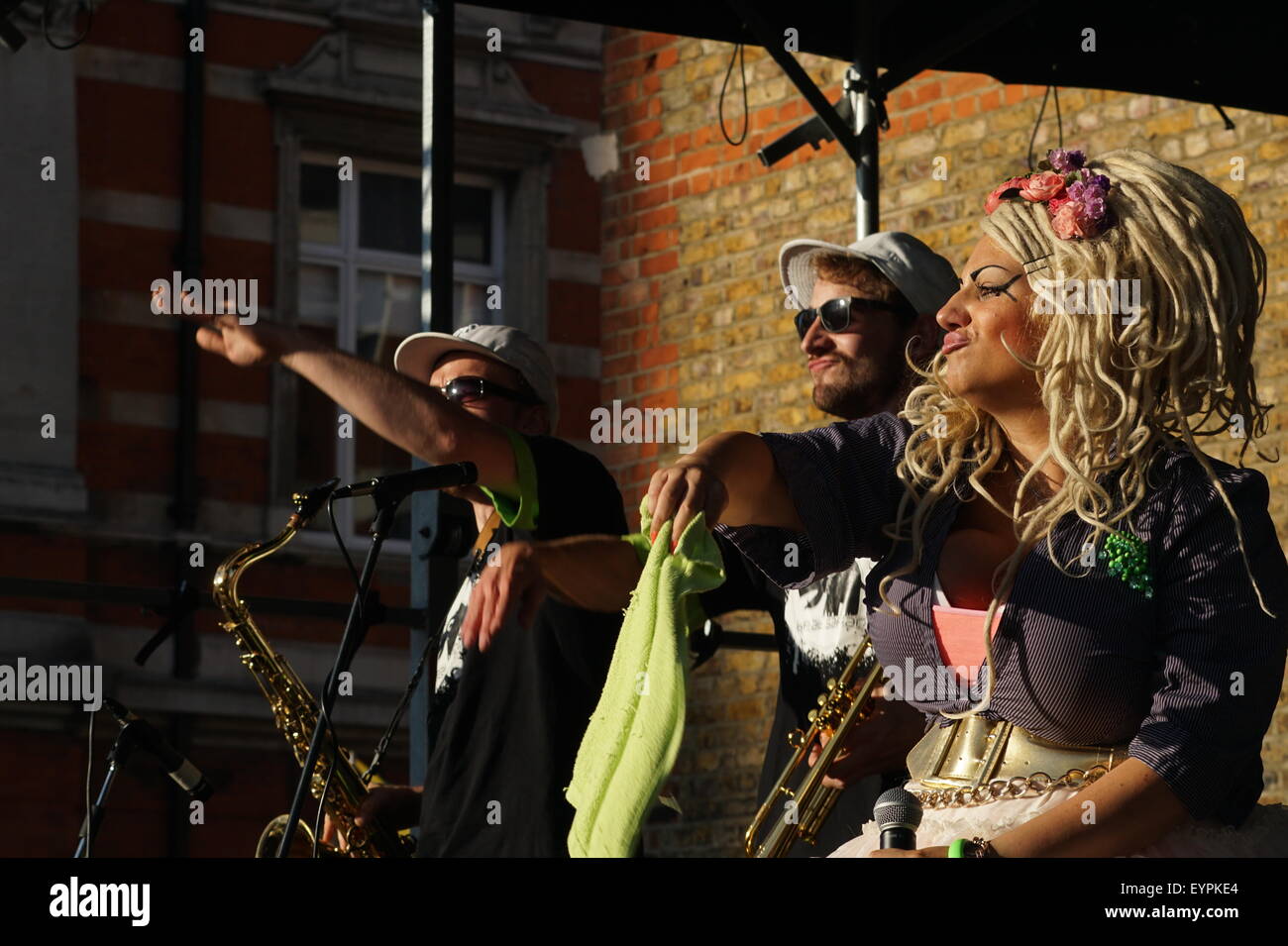 Londra, UK, 2 Agosto 2015 : beatsafari dalla Germania eseguire presso il decimo anniversario della Brixton Splash ospita da Nero archivi culturali cibo in Brixton, Londra. Foto di vedere Li/Alamy Live News Foto Stock