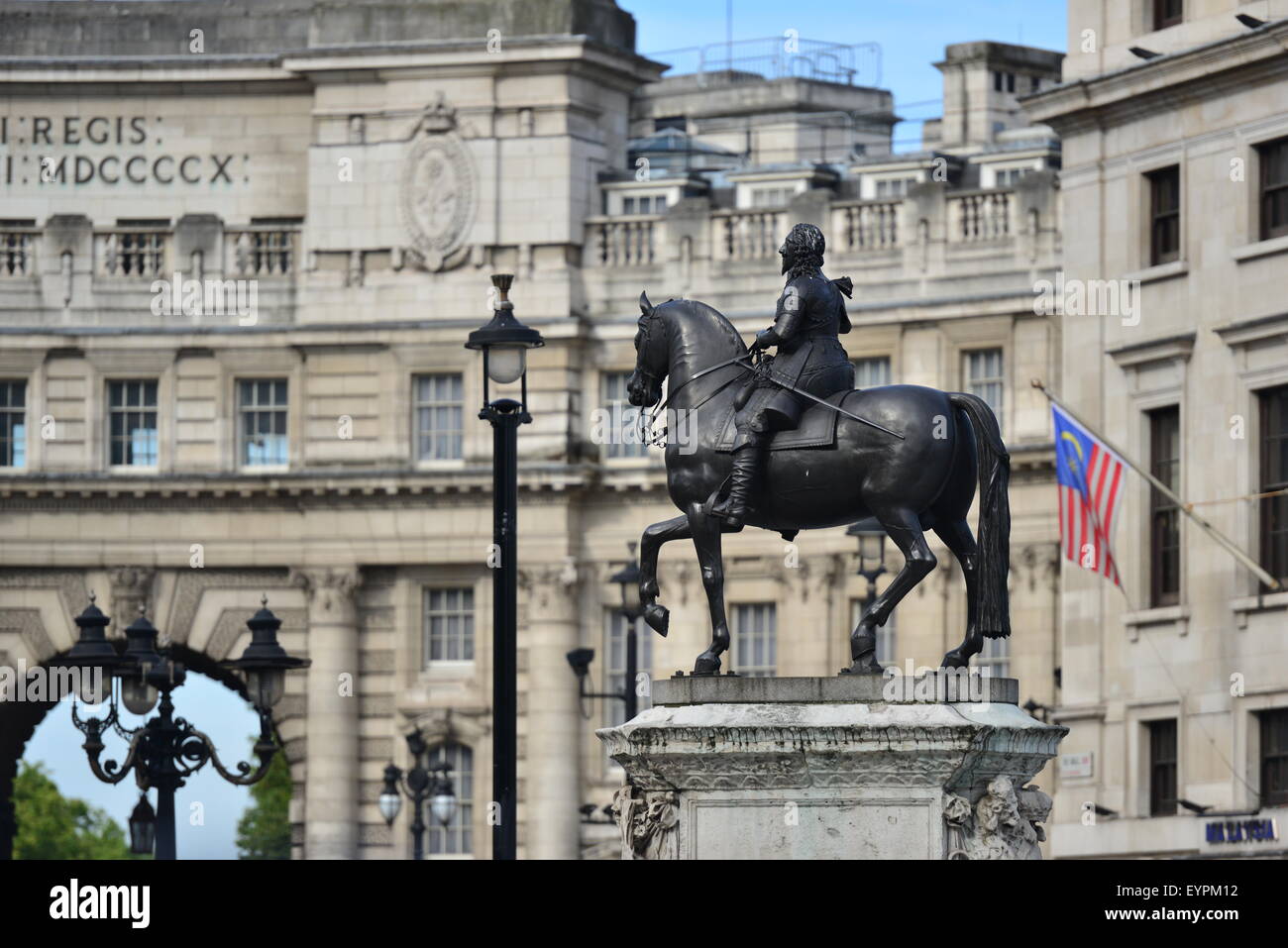 Una statua di Re Carlo 1 st nel centro di Londra Foto Stock