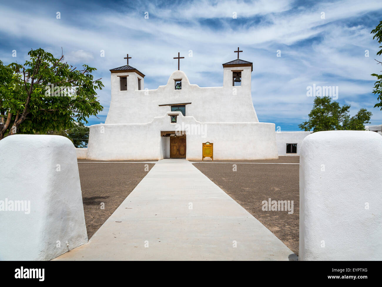 La Chiesa di Sant'Agostino in il pueblo di Isleta, Nuovo Messico, Stati Uniti d'America. Foto Stock