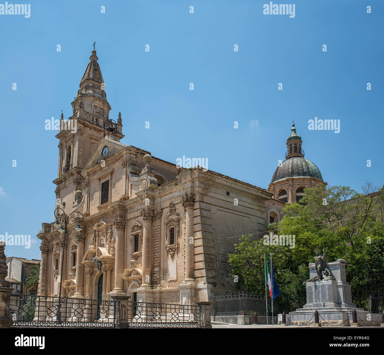 Cattedrale di San Giovanni Battista a Ragusa, Val di Noto. Sicilia, Italia. Foto Stock