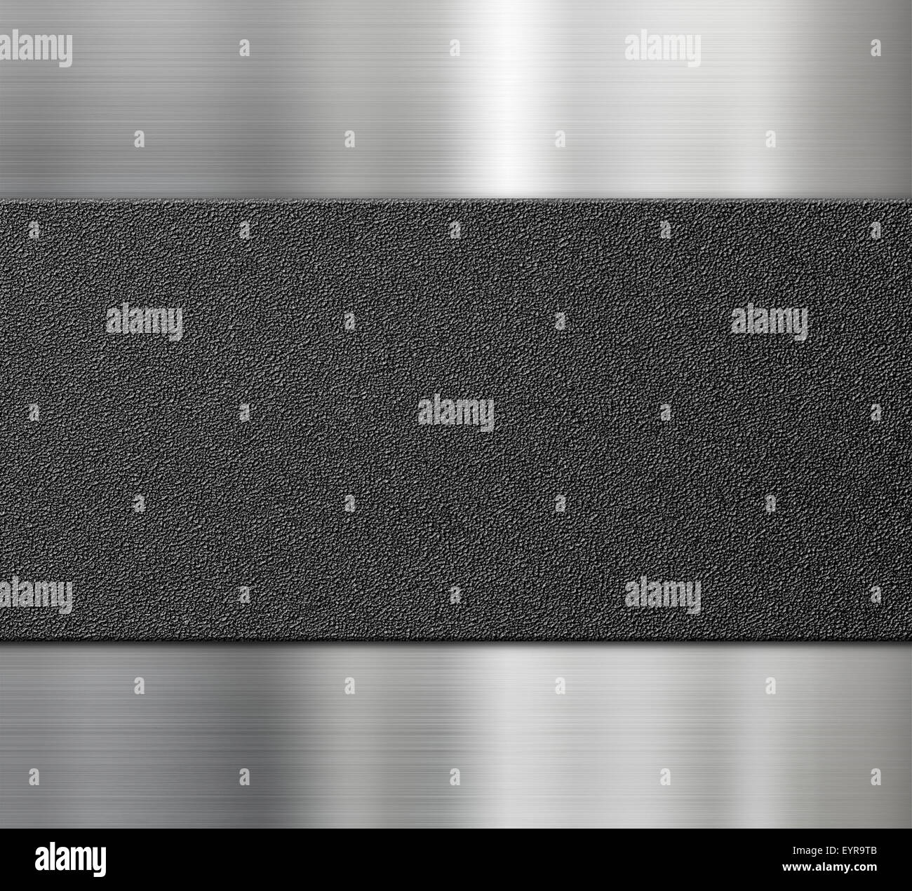 Plastica nero su piastra di sfondo in metallo Foto Stock