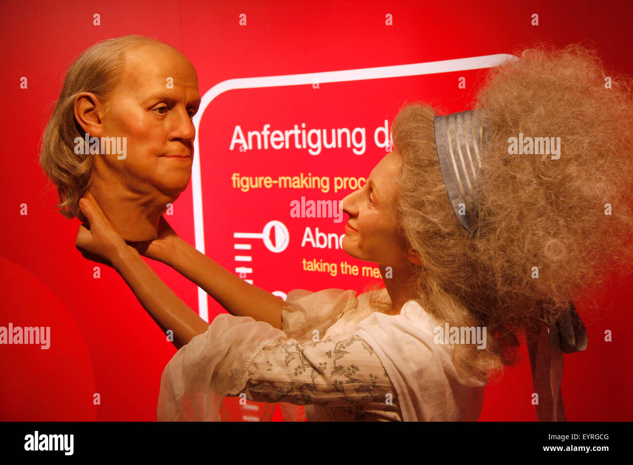 Der Kopf von Benjamin Franklin - Wachsfigur bei Madame Tussauds, 10. Juli 2008, Unter den Linden, Berlin-Mitte. Foto Stock