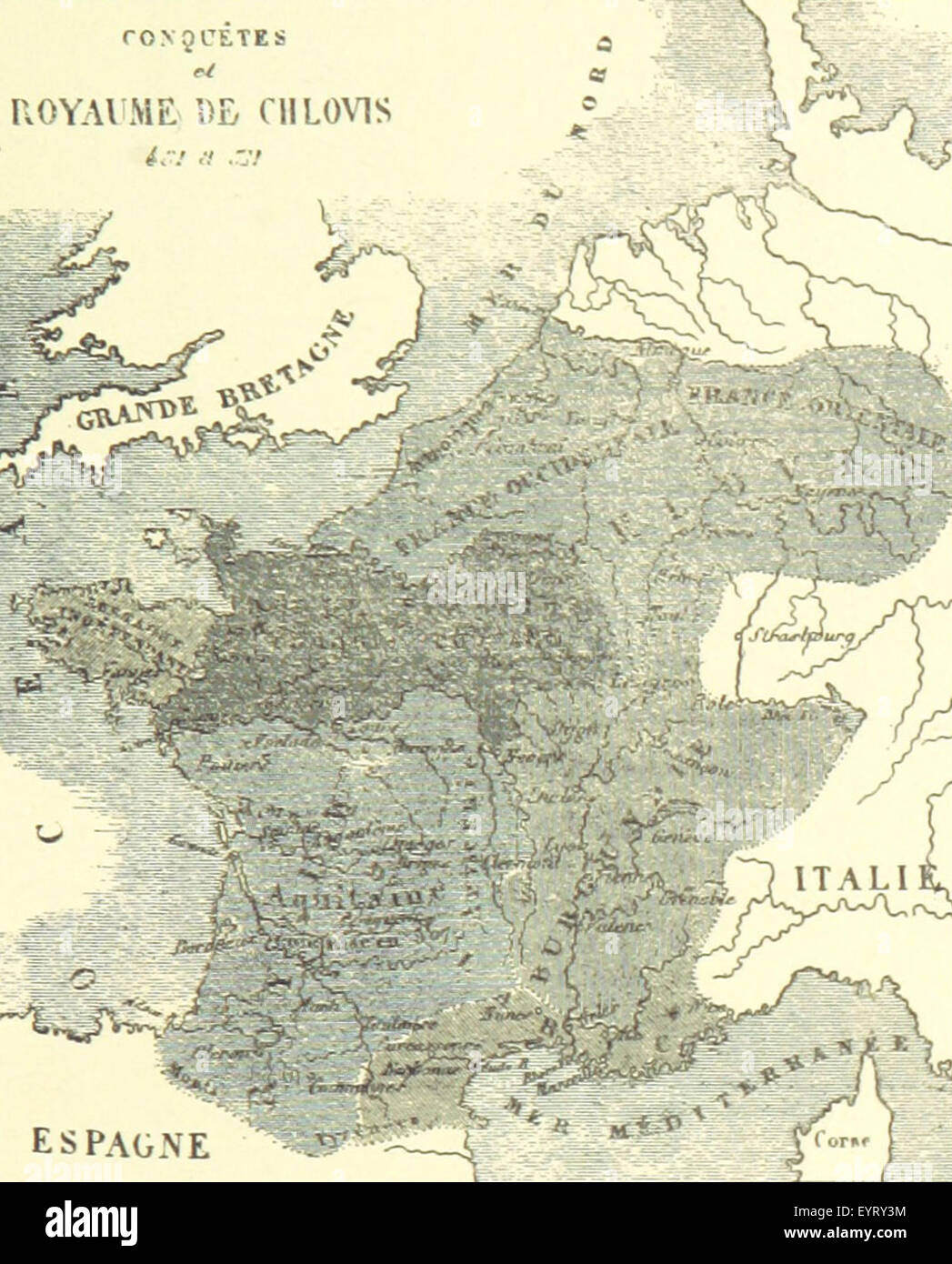 L'immagine è tratta da pagina 189 di "la France et les", raffigurante probabilmente una mappa o una caratteristica geografica della Francia, concentrandosi sul suo paesaggio fisico o politico in un contesto storico. Foto Stock