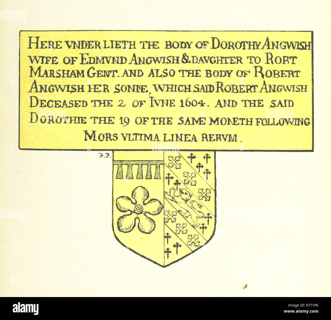 Un'immagine tratta da "The Church Heraldry of Norfolk", che mostra una descrizione dettagliata e un'illustrazione degli stemmi trovati nelle chiese di Norfolk, insieme a iscrizioni su monumenti e asini. Foto Stock