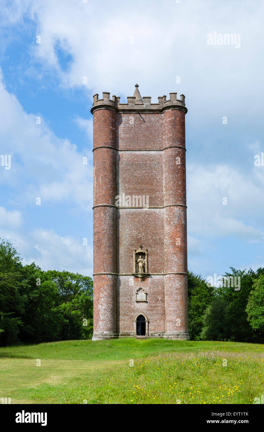 King Alfred's Tower, Stourhead station wagon, Kingsettle Hill, Brewham, Wilstshire, England Regno Unito Foto Stock