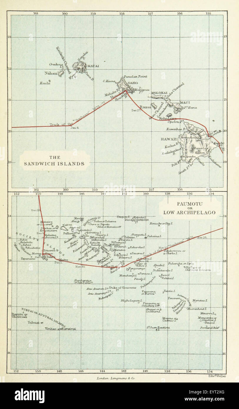 Un'immagine di "A Voyage in the Sunbeam", che raffigura il viaggio di una famiglia che vive a bordo di una nave per undici mesi, con illustrazioni di A. Y. Bingham. Foto Stock