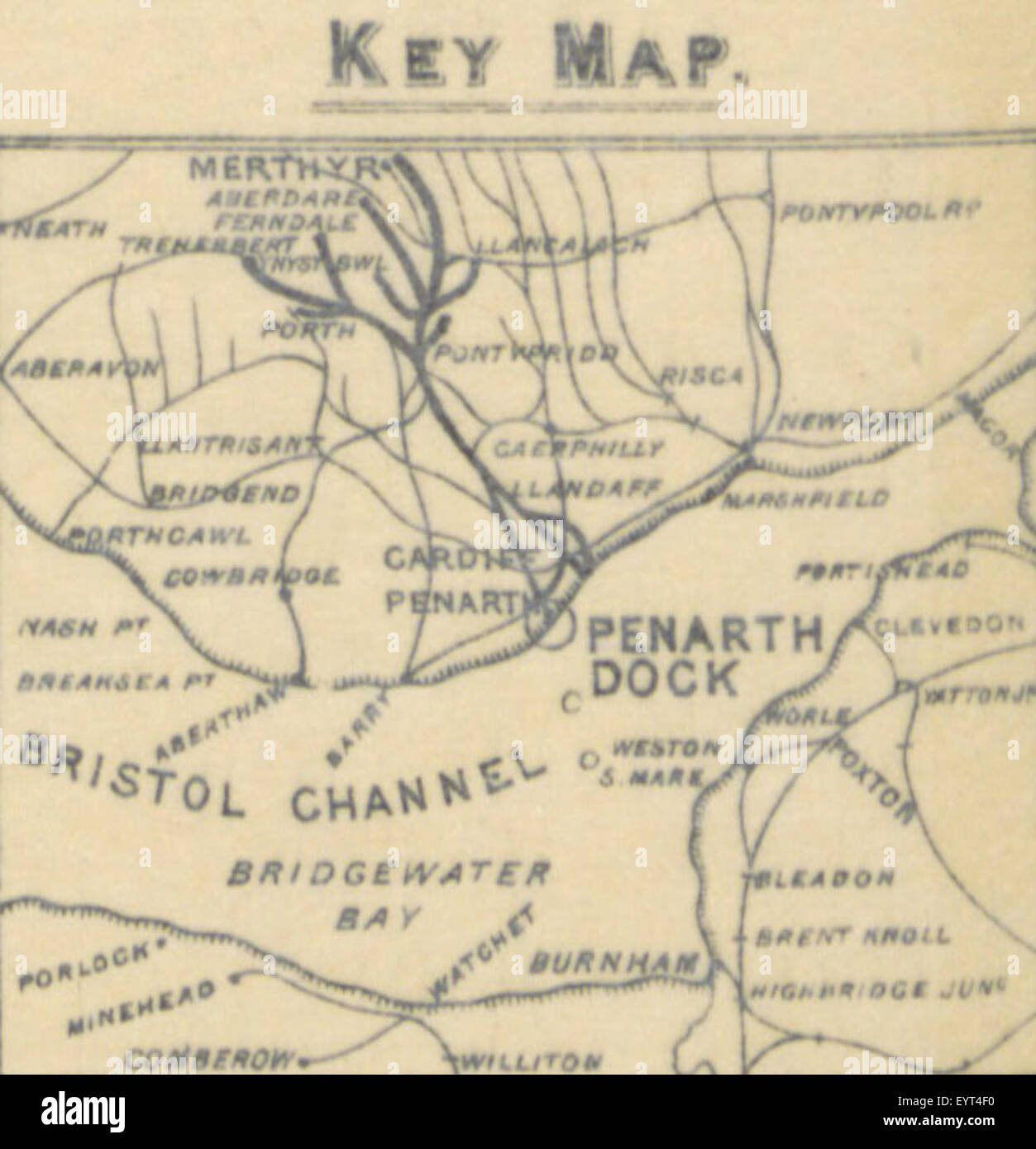 Immagine tratta da pagina 290 di "Cardiff: An Illustrated Handbook", che mostra una mappa di Cardiff con enfasi sulle strade della città e sui luoghi di interesse. Foto Stock