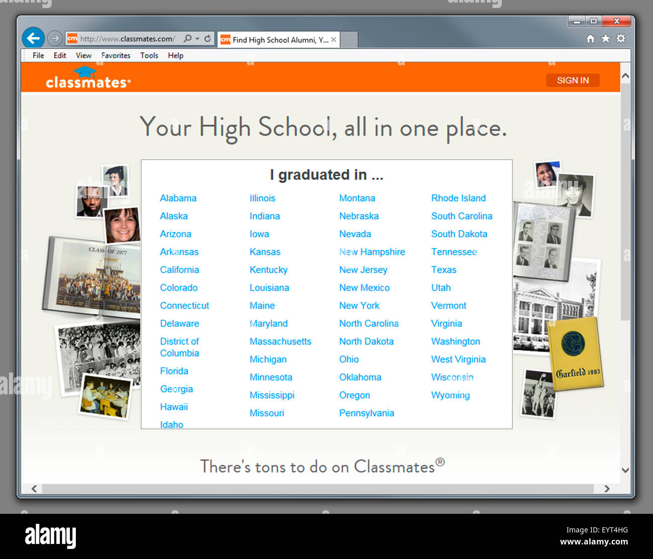 Sito web di compagni di classe Foto Stock
