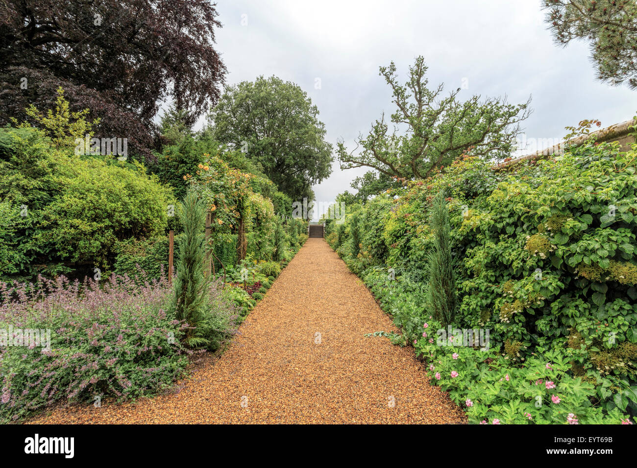 Il giardino murato a casa Ickworth, Horringer, vicino a Bury St Edmunds, Suffolk, East Anglia, Inghilterra, Gran Bretagna, UK. Foto Stock