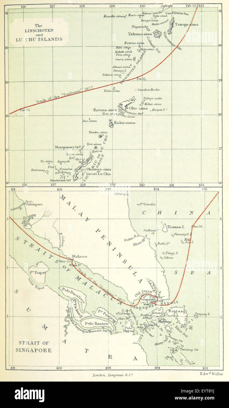 Questa immagine è tratta dalla pagina 413 di "A Voyage in the Sunbeam", che probabilmente raffigura il viaggio della nave Sunbeam, che ha attraversato l'oceano per undici mesi, con illustrazioni di A. Y. Bingham. Foto Stock
