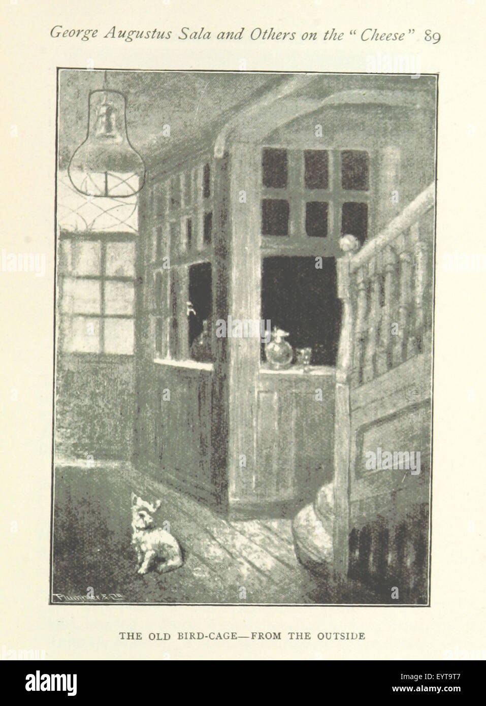 Una fotografia tratta da pagina 101 di "The Book of the Cheese", che mostra un'illustrazione relativa al famoso pub Cheshire Cheese di Londra. Foto Stock