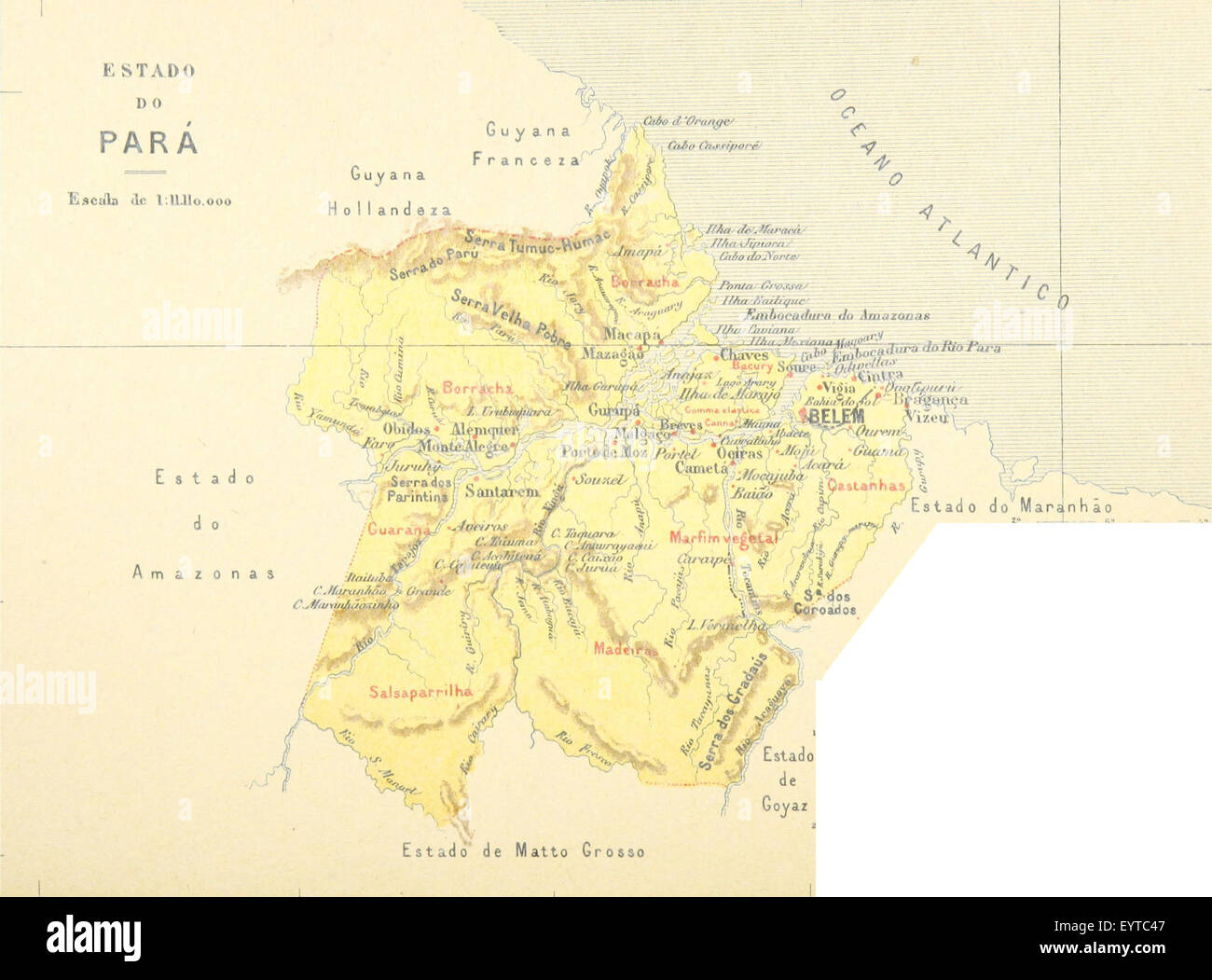 Questa mappa di pagina 56 di "Chorographia do Brasil" mostra una dettagliata rappresentazione geografica del Brasile, mostrando le sue regioni, la topografia e i principali monumenti storici durante il periodo storico. Foto Stock