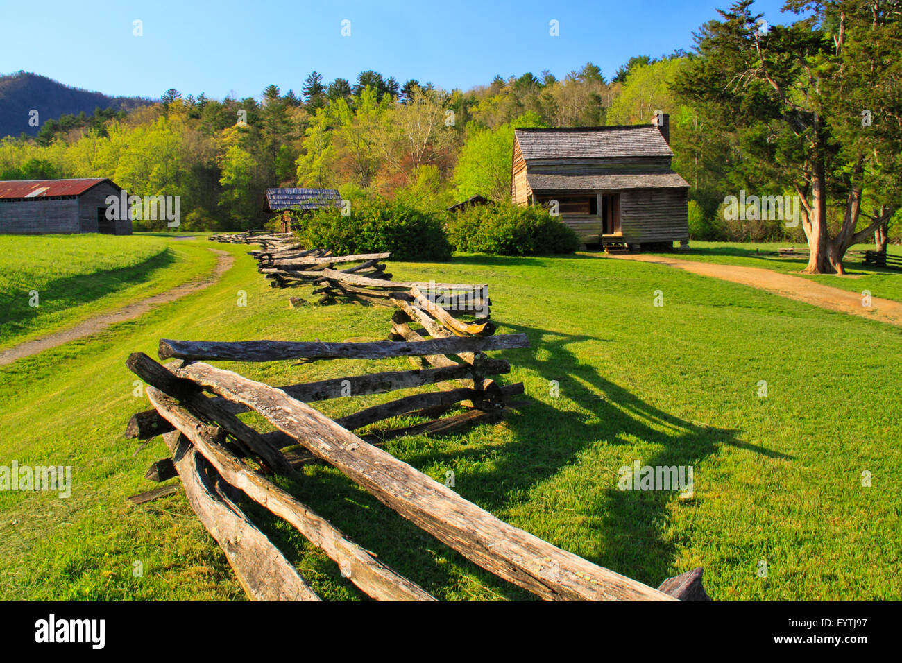 Lawson posto, Cades Cove, Great Smoky Mountains National Park, Tennessee, Stati Uniti d'America Foto Stock