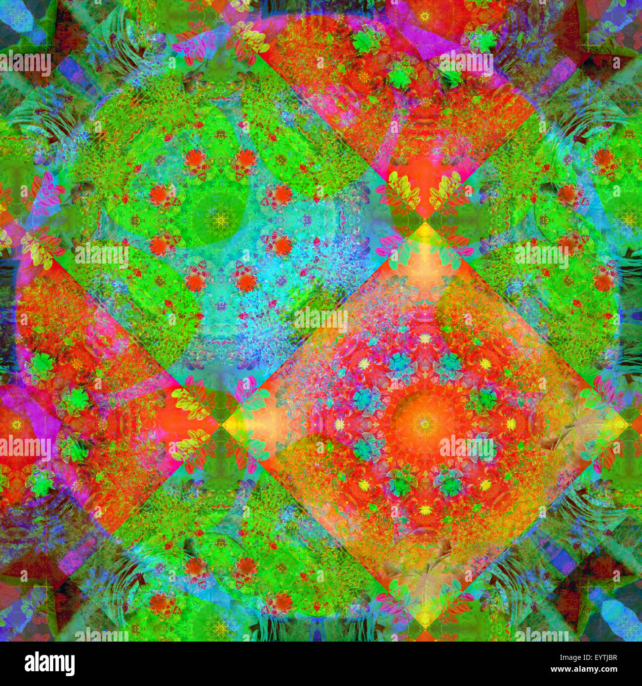 Ornamento geometrico della foto di fiori Foto Stock