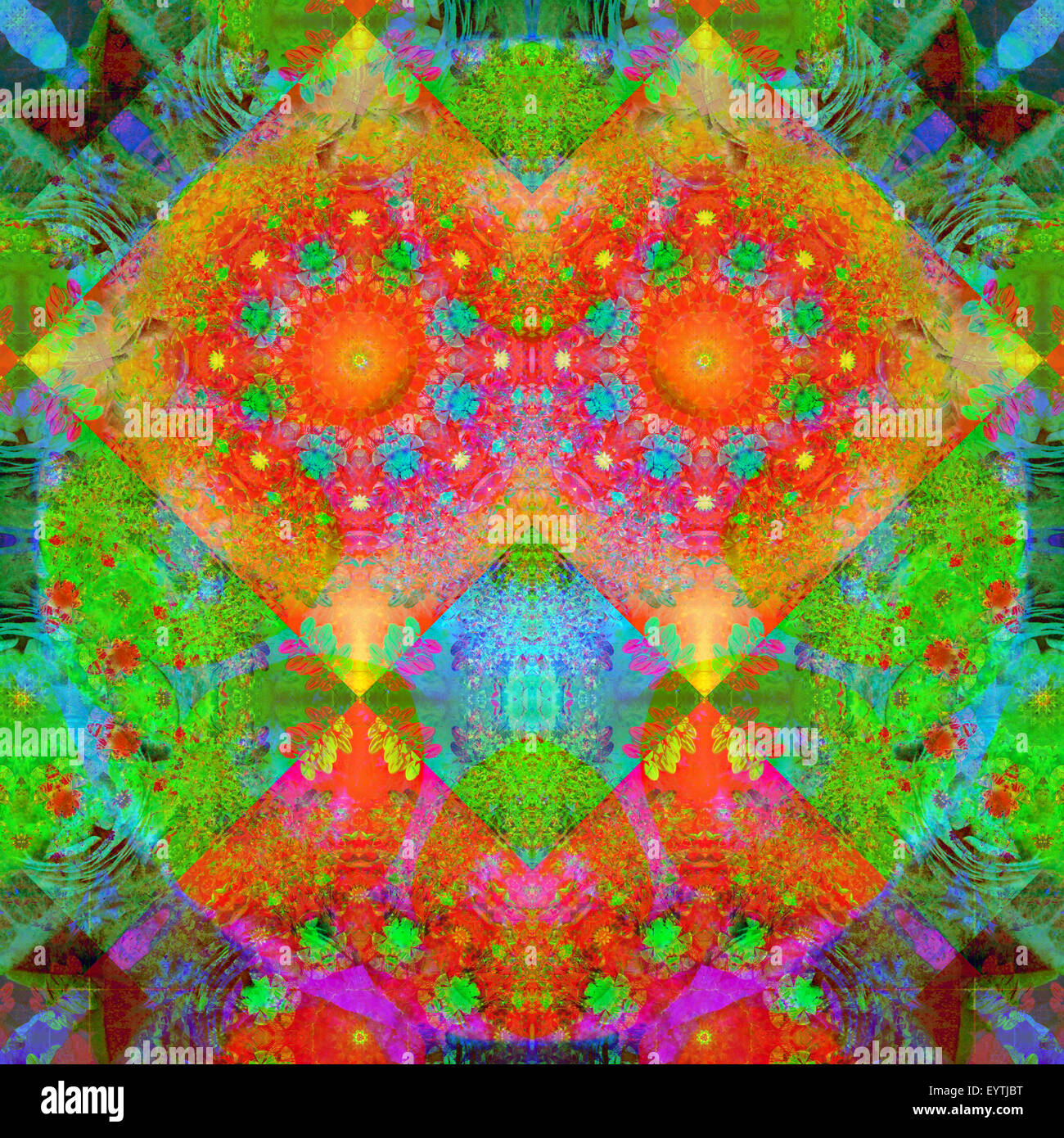 Ornamento geometrico della foto di fiori Foto Stock