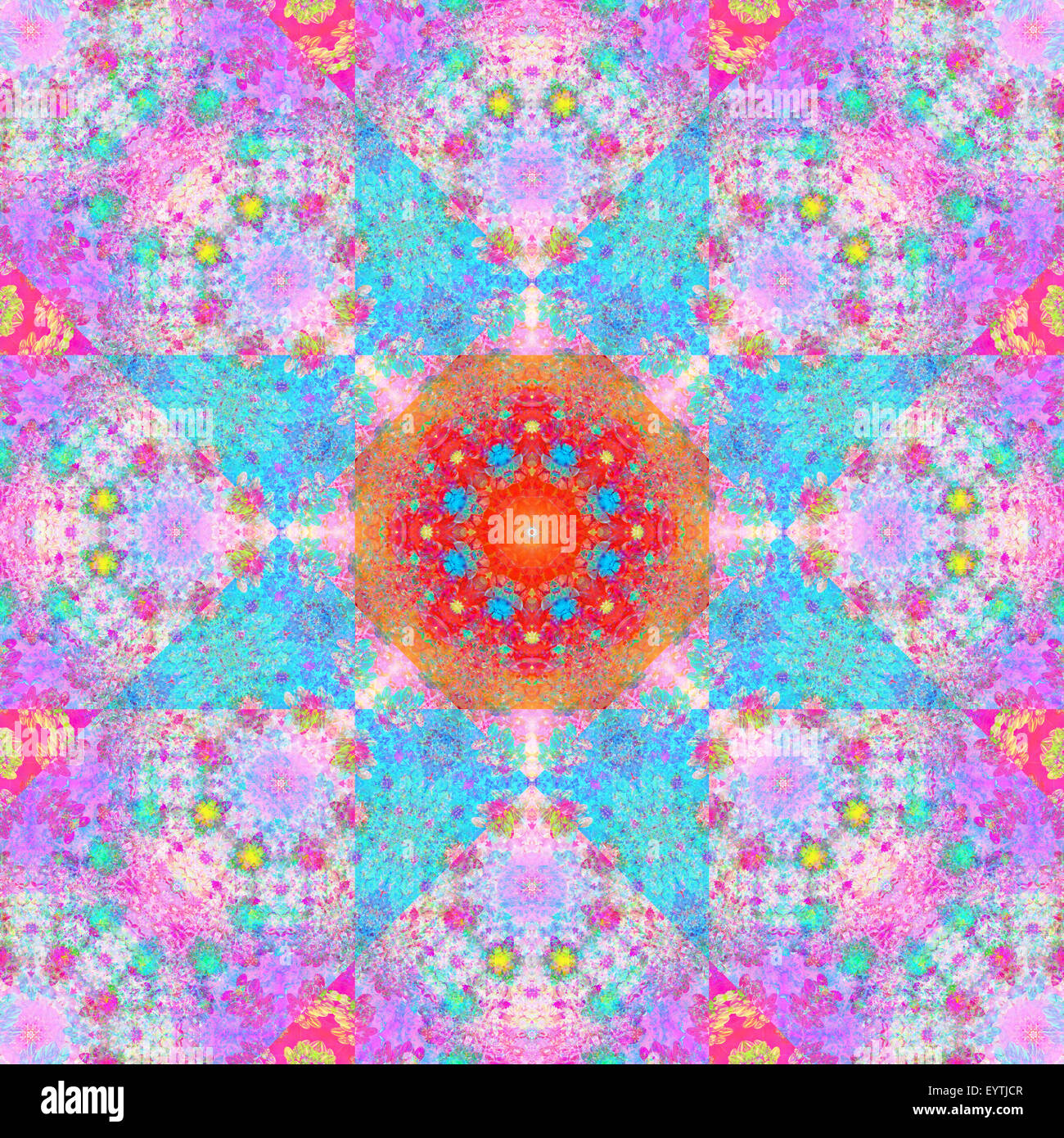 Ornamento simmetrica di foto di fiori Foto Stock