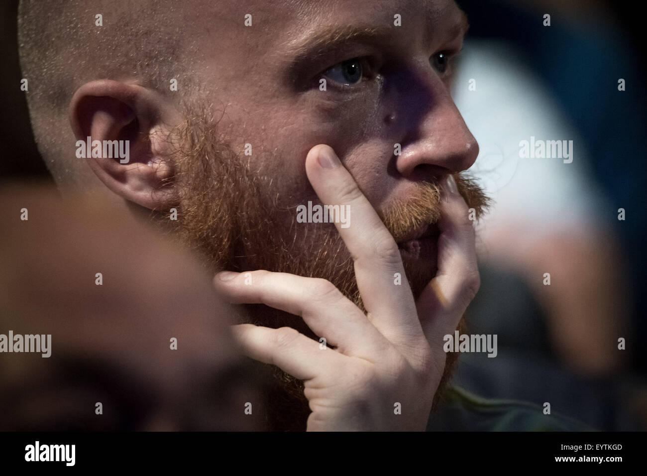 Londra, Regno Unito. Il 3 agosto, 2015. Sostenitori in folle a Jeremy Corbyn per leader laburista credito Rally: Guy Corbishley/Alamy Live News Foto Stock