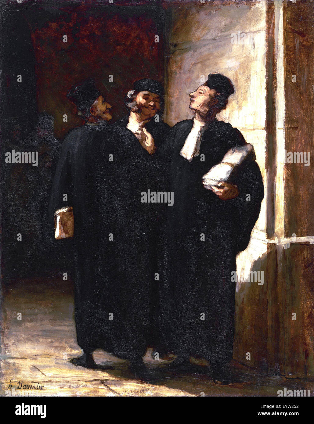 Honore Daumier, tre avvocati 1855-1857 Olio su tela. La Collezione Phillips, Washington, Stati Uniti d'America. Foto Stock