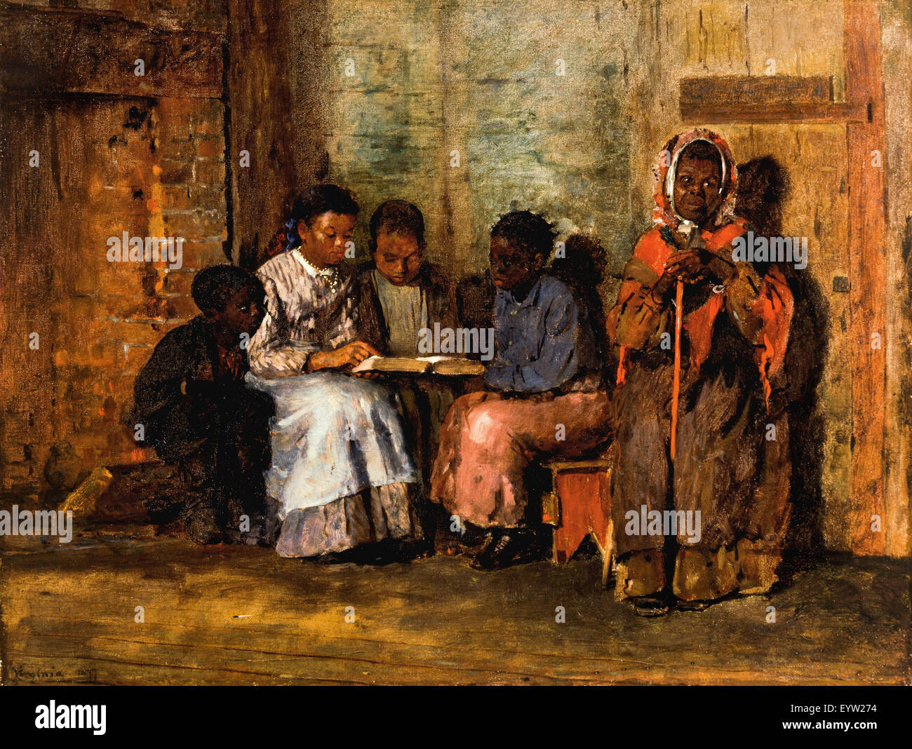 Winslow Homer, domenica mattina in Virginia 1877 olio su tela. Art Museum di Cincinnati, Ohio, Stati Uniti d'America. Foto Stock