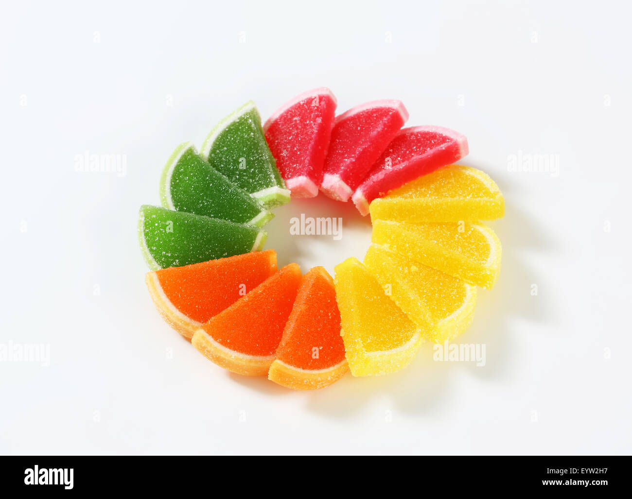 Aromatizzati alla frutta caramella di gelatina rivestite di zucchero Foto Stock