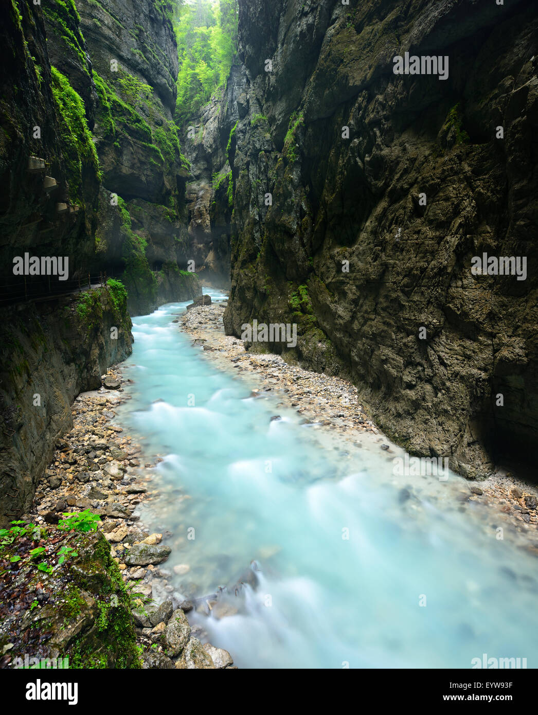 Partnachklamm o Partnach Gorge, Garmisch-Partenkirchen, Baviera, Germania Foto Stock